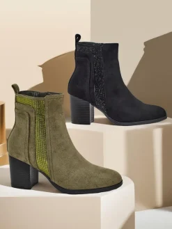 Outlet Damskie botki na słupku Venotto Botki Bez Ocieplenia|Botki Na Słupku