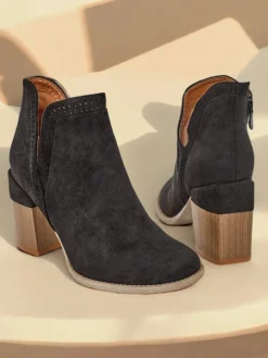 Outlet Damskie botki na słupku Vettot Botki Bez Ocieplenia|Botki Na Słupku