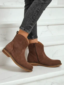 Sale Damskie botki ażurowe Toffas Botki Bez Ocieplenia|Nowość