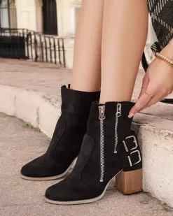 Clearance Damskie botki na słupku w kolorze m Ferrgo Botki Na Słupku|Botki Bez Ocieplenia