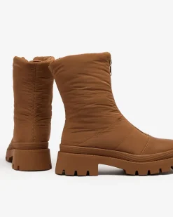 Sale Damskie botki na płaskim obcasie w kolorze m Tainve Botki Z Delikatnym Ociepleniem|Botki Na Płaskim Obcasie