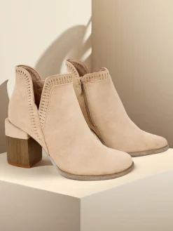 Best Damskie botki na słupku Vettot Botki Bez Ocieplenia|Botki Na Słupku