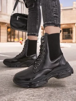 Discount Damskie botki typu workery Ronoppa Workery|Botki Z Delikatnym Ociepleniem