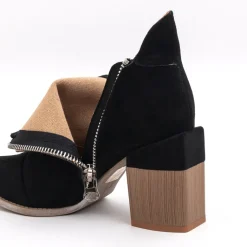 Outlet Damskie botki z wycięciami w m kolorze Plinara Botki Bez Ocieplenia|Botki Na Słupku