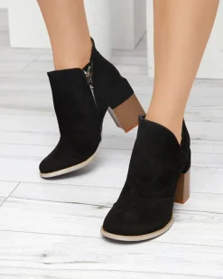 Outlet Damskie botki z wycięciami w m kolorze Plinara Botki Bez Ocieplenia|Botki Na Słupku