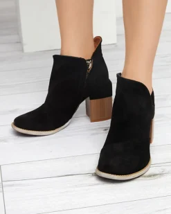 Outlet Damskie botki z wycięciami w m kolorze Plinara Botki Bez Ocieplenia|Botki Na Słupku