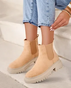 Damskie botki Rivistas Botki Z Delikatnym Ociepleniem|Botki Na Płaskim Obcasie