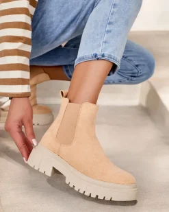 Damskie botki Rivistas Botki Z Delikatnym Ociepleniem|Botki Na Płaskim Obcasie