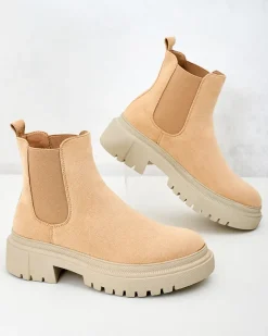 Damskie botki Rivistas Botki Z Delikatnym Ociepleniem|Botki Na Płaskim Obcasie