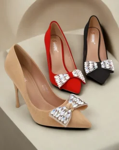 Hot Damskie czółenka na szpilce z kokardką Cocarte Szpilki|Klasyczne