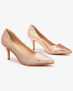 Best Damskie czółenka z cekinami Arretoe Klasyczne