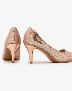 Best Damskie czółenka z cekinami Arretoe Klasyczne