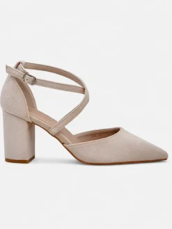 Best Damskie czółenka eko zamszowe z paseczkami Kanastru Klasyczne