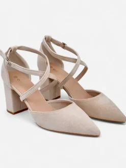 Best Damskie czółenka eko zamszowe z paseczkami Kanastru Klasyczne