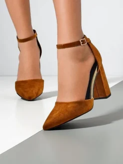 Outlet Damskie czółenka eko zamszowe Calde Klasyczne