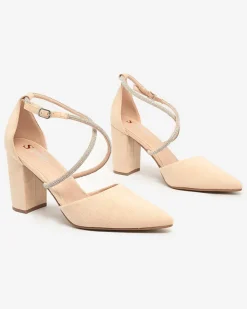 Outlet Damskie czółenka z cyrkoniami Briticca Klasyczne