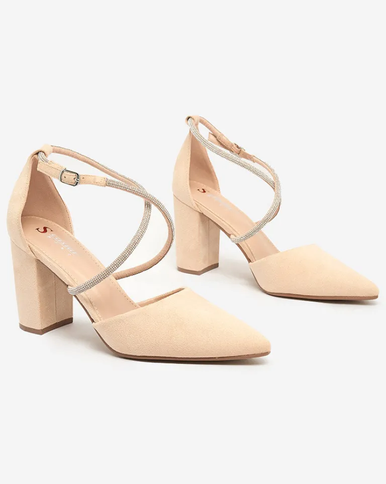 Outlet Damskie czółenka z cyrkoniami Briticca Klasyczne