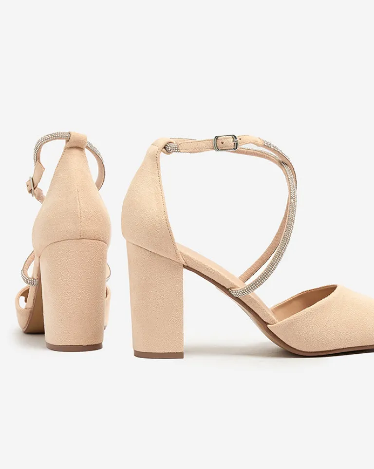 Outlet Damskie czółenka z cyrkoniami Briticca Klasyczne