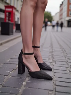 Sale Damskie czółenka z brokatem Noratt Buty Na Wielkie Wyjście