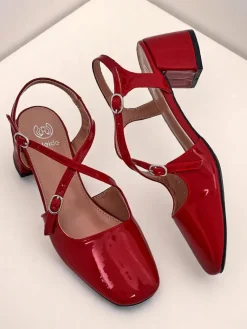 Clearance Damskie czółenka na niskim obcasie z ozdobnymi paseczkami Lollita Klasyczne