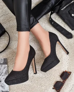 Online Damskie czółenka na słupku z brokatem Atekita Buty Na Wielkie Wyjście|Klasyczne