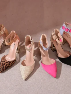 Hot Damskie czółenka z ozdobnym obcasem Sammid Klasyczne