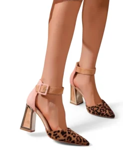 Hot Damskie czółenka z ozdobnym obcasem Sammid Klasyczne