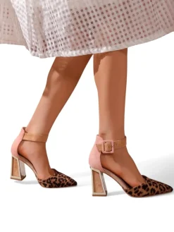 Hot Damskie czółenka z ozdobnym obcasem Sammid Klasyczne