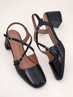 Best Damskie czółenka na niskim obcasie z ozdobnymi paseczkami Lollita Klasyczne