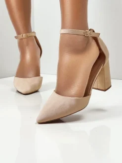 Sale Damskie czółenka eko zamszowe Caldesse Klasyczne