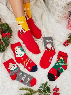 Best Damskie długie świąteczne skarpety 5/pak Skarpetki