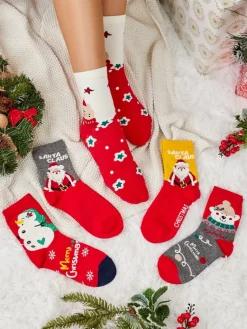 Damskie długie świąteczne skarpety 5/pak Skarpetki