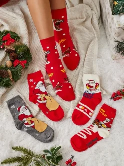 Sale Damskie długie świąteczne skarpety 5/pak Skarpetki