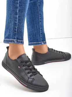 Best Damskie eko skórzane trampki Keopsa Trampki