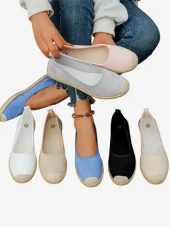 Outlet Damskie espadryle eko zamszowe Aroles Espadryle Płaskie