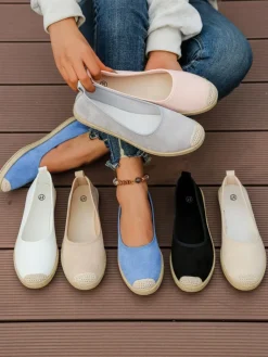 Outlet Damskie espadryle eko zamszowe Aroles Espadryle Płaskie