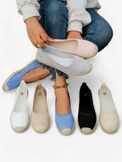 Clearance Damskie espadryle eko zamszowe Aroles Espadryle Płaskie