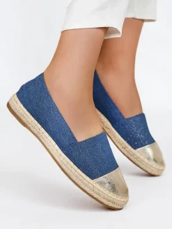 Discount Damskie espadryle a'la jeansowe Anerta Espadryle Płaskie
