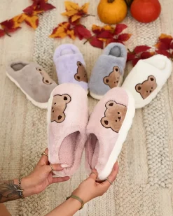 Best Damskie futrzane kapcie z misiem w kolorze m Fetemes Kapcie