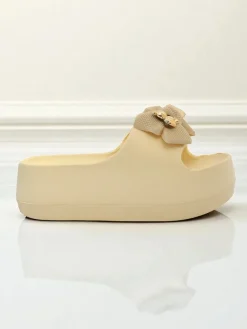 Damskie gumowe klapki z ozdobną kokardką Alday Klapki Płaskie