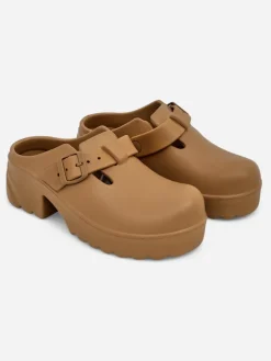 Clearance Damskie gumowe klapki na obcasie Voxones Klapki Na Obcasie