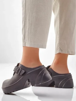 New Damskie gumowe klapki na obcasie Voxones Klapki Na Obcasie