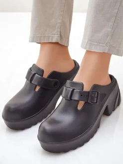 New Damskie gumowe klapki na obcasie Voxones Klapki Na Obcasie