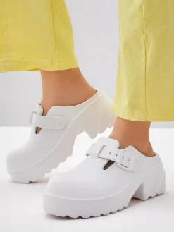 Best Damskie gumowe klapki na obcasie Voxones Klapki Na Obcasie