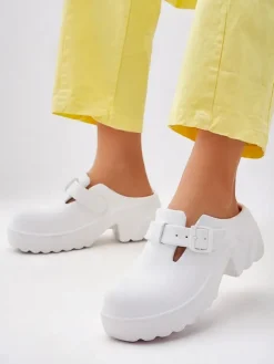 Best Damskie gumowe klapki na obcasie Voxones Klapki Na Obcasie