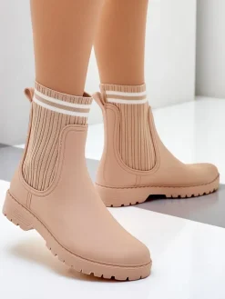 Clearance Damskie kalosze z wyższą tkaninową wstawką Scarlesa Kalosze Matowe