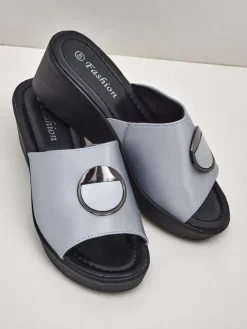 Damskie klapki na koturnie Elira Klapki Na Obcasie