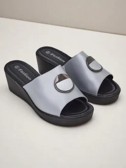 Damskie klapki na koturnie Elira Klapki Na Obcasie