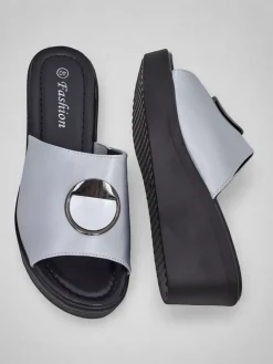 Damskie klapki na koturnie Elira Klapki Na Obcasie