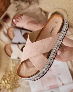 Best Damskie klapki na płaskiej podeszwie Tomlla Klapki Płaskie